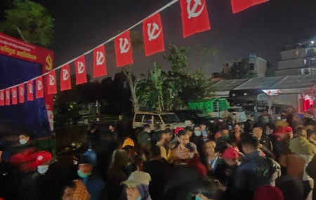 एमालेको बन्दसत्र स्थल। तस्बिर: राजेश घिमिरे/सेतोपाटी